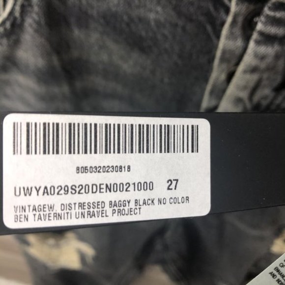 Unravel Project Sz 27 Distressed Baggy Jeans - Picture 6 of 9